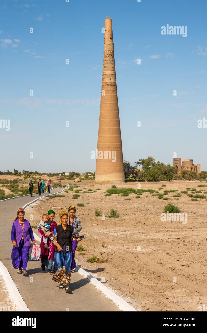 Minaret of Kutlut Timur, Konya Urgench, Turkmenistan, Konya Urgench, Turkmenistan Stock Photo