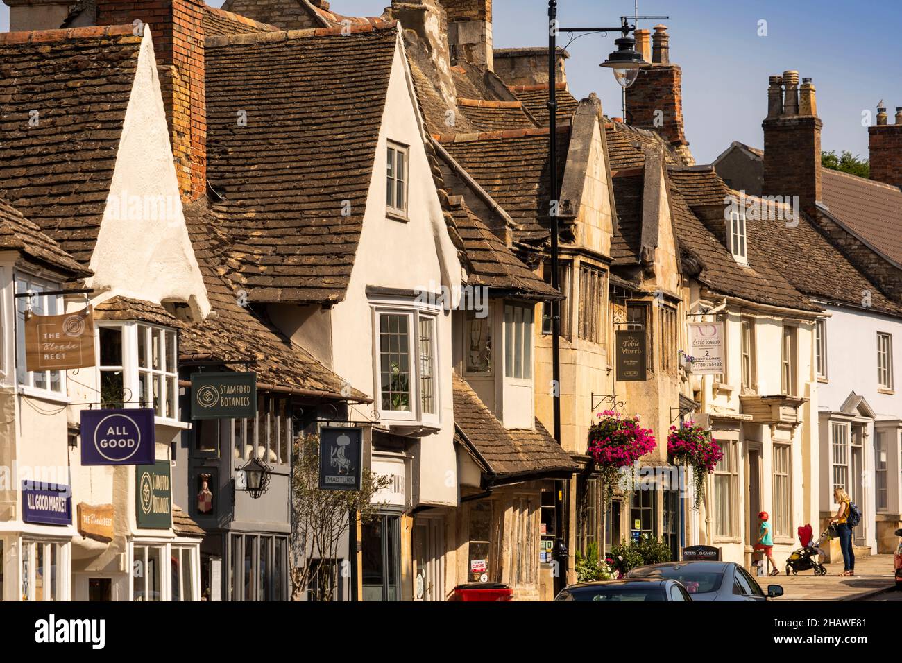 UK, England, Lincolnshire Stamford, St Paul’s Street, historic houses Stock Photo