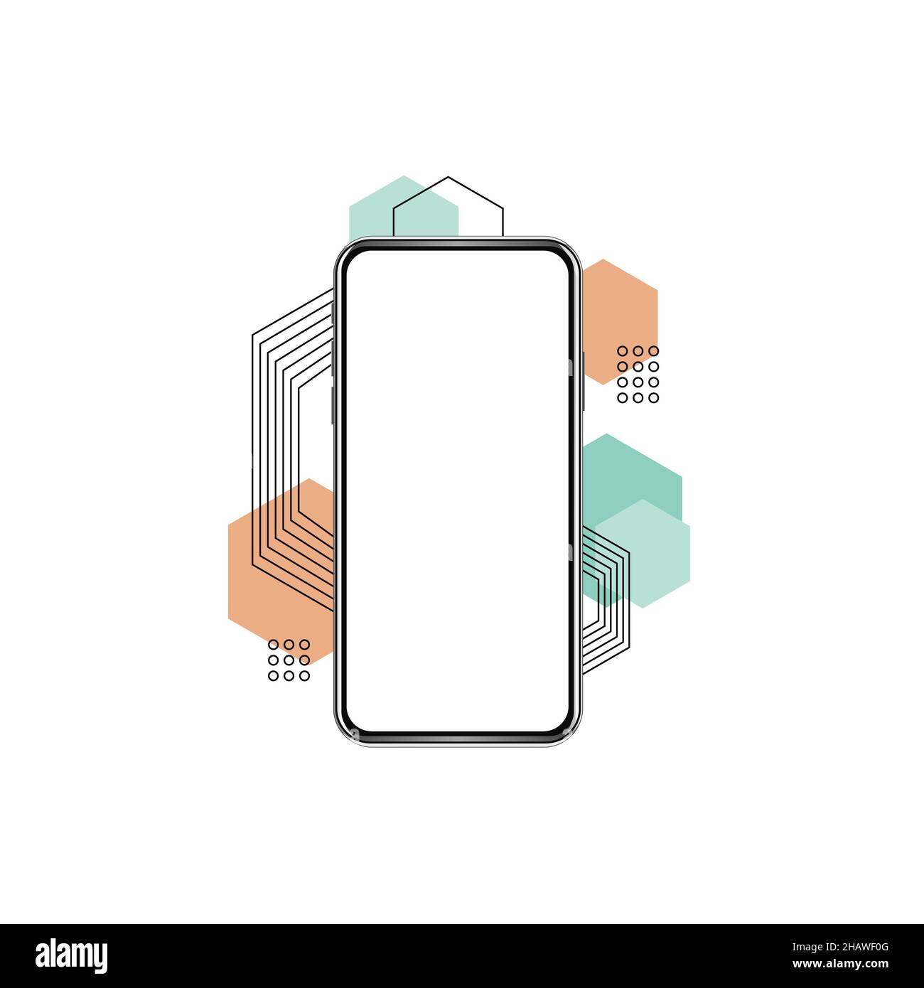 Mockup of modern phone device. Vector eps10 realistic smartphone ...