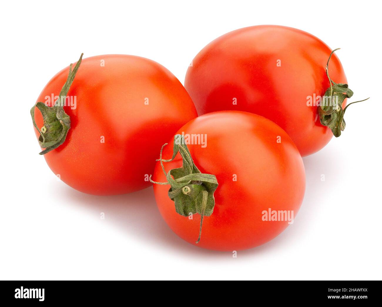 plum tomato path isolated on white Stock Photo