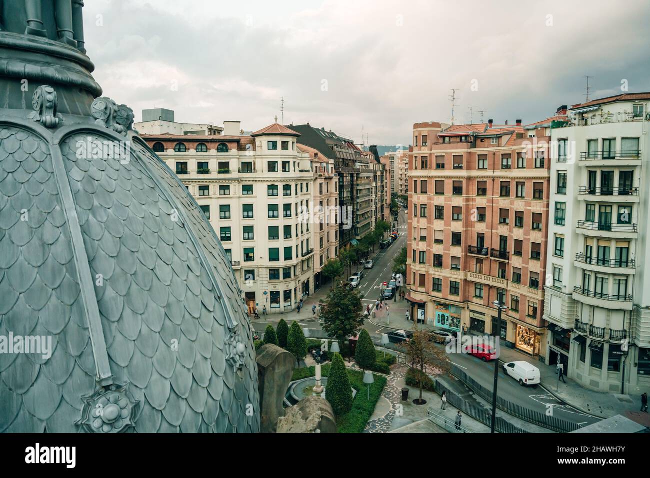 BILBAO, SPAIN, MAY 2021: View of Azkuna Zentroa, Alhondiga, in Bilbao, Biscay. High quality photo Stock Photo