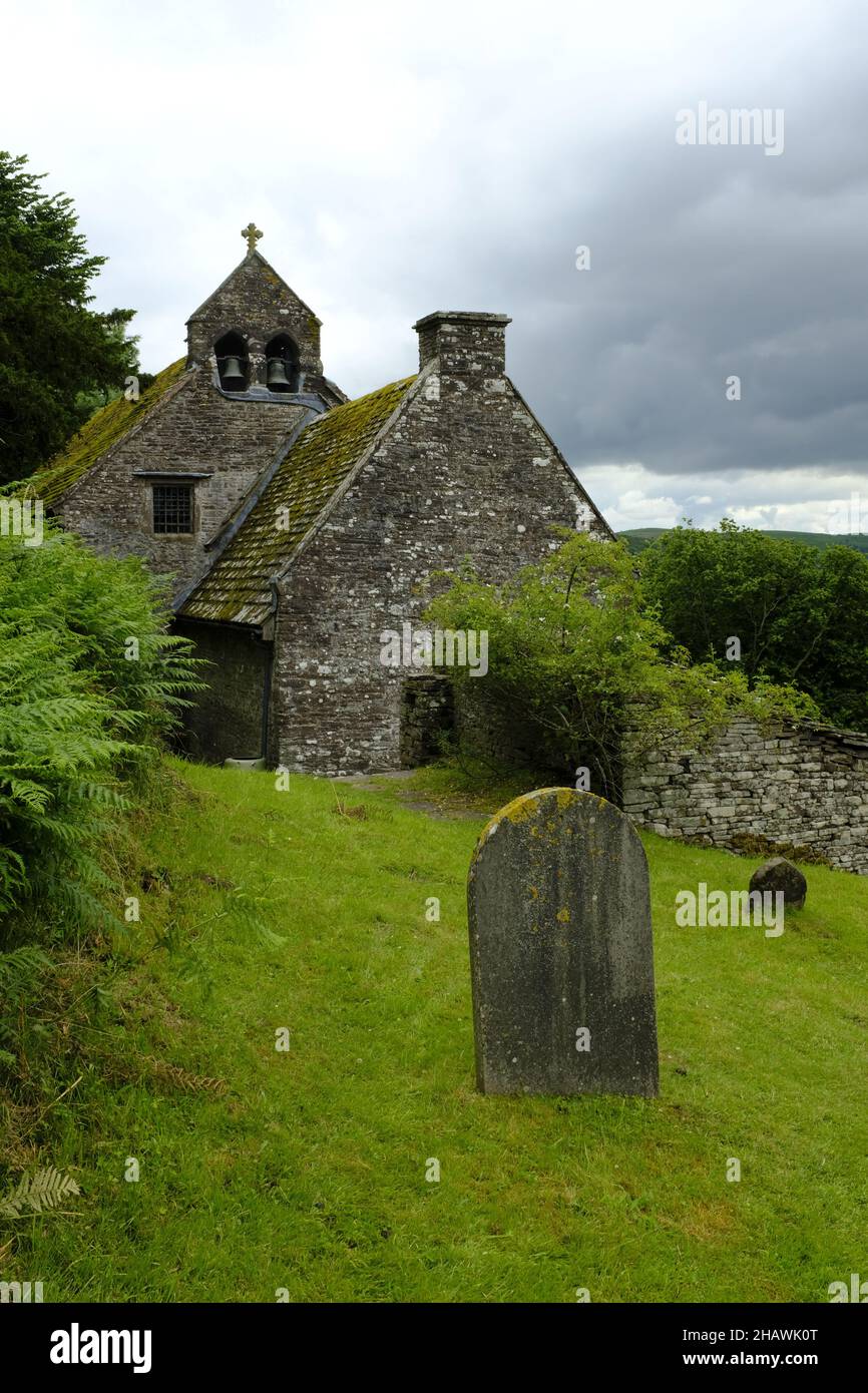 St. Issui's Church and graveyard, Partrishow, Powys, Wales Stock Photo