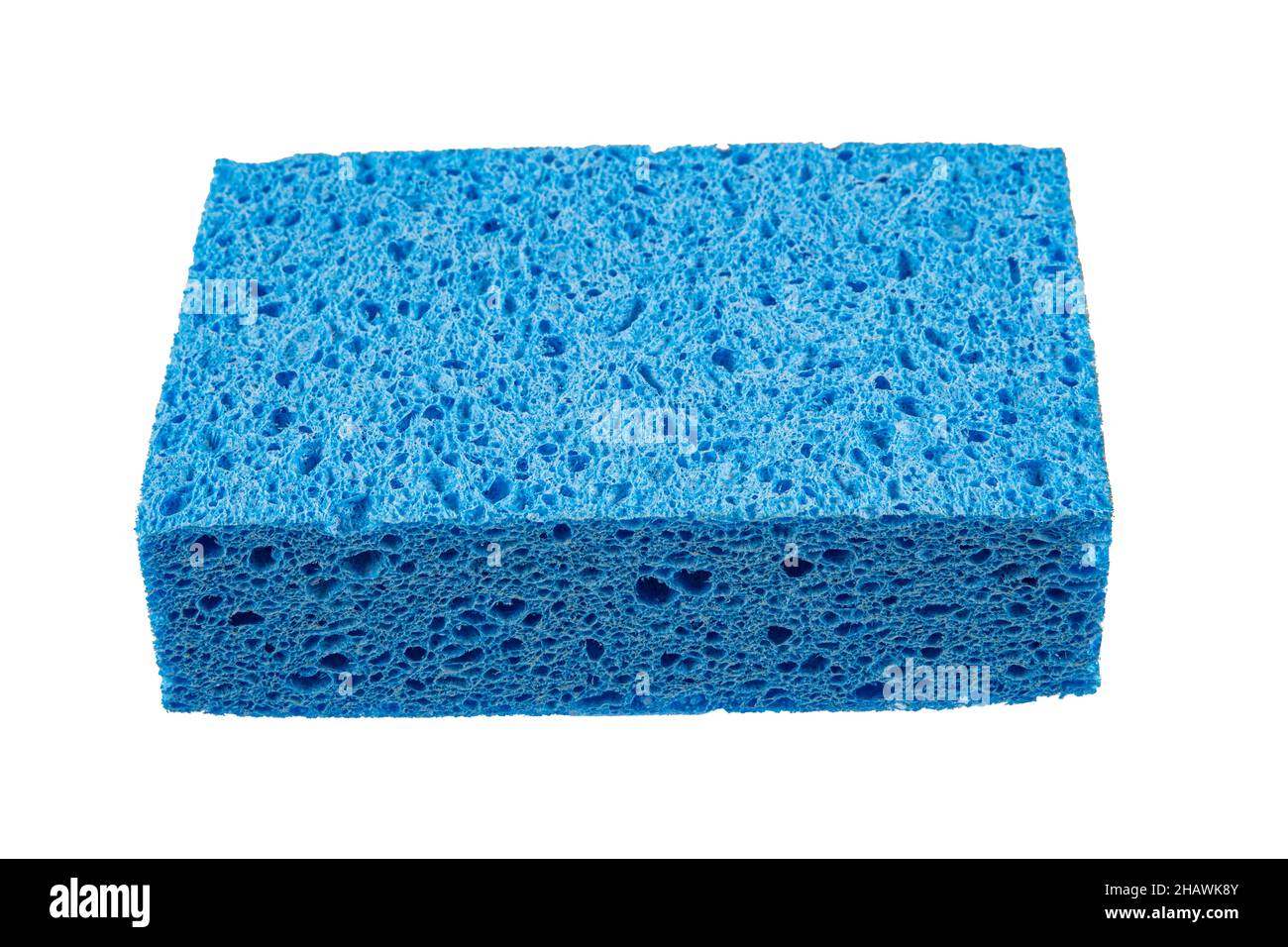 colorful blue foam rubber sponges isolated on a white background for