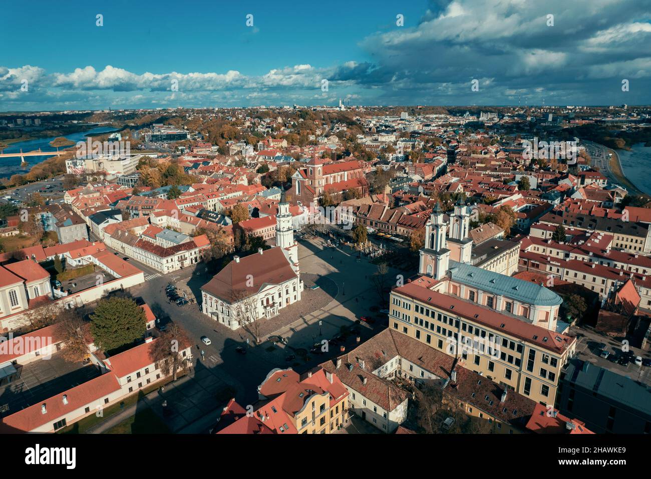 Drone aerial view kaunas city hi-res stock photography and images - Alamy