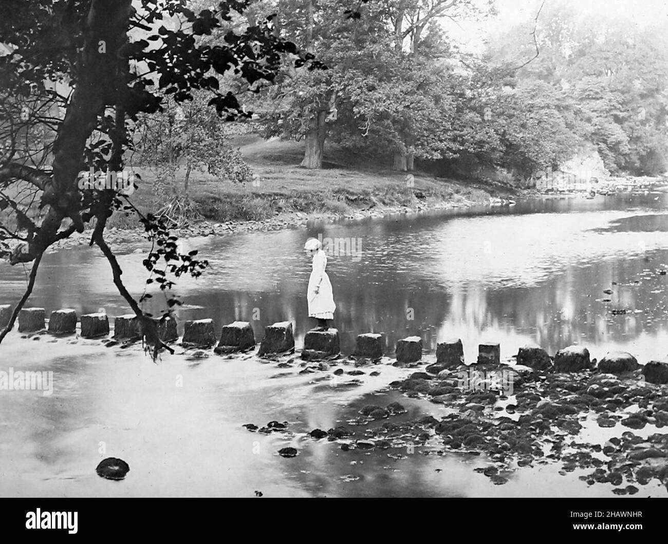 Bolton abbey stepping stones Black and White Stock Photos & Images Alamy