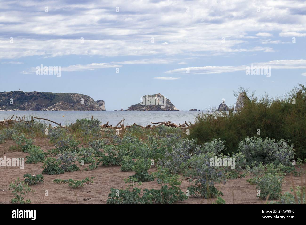 Beautiful view of the sea under the cloudy blue sk Stock Photo - Alamy