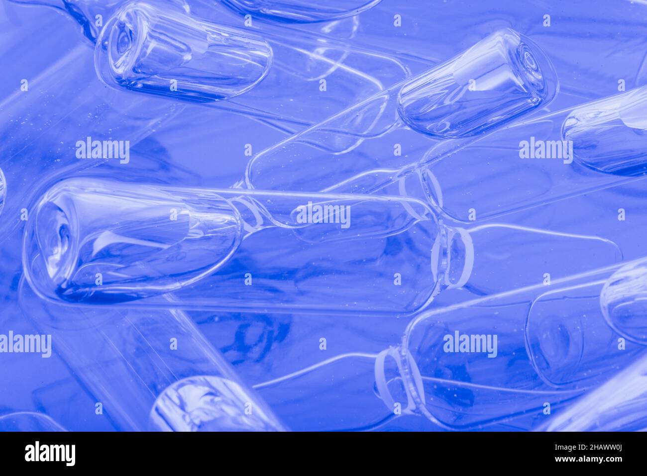 Glass medical ampoule vial for injection. Medicine is liquid sodium