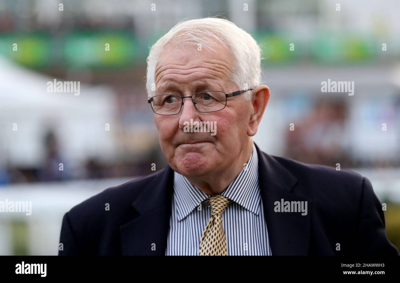 File photo dated 12-10-2018 of David Elsworth, trainer of the great Desert Orchid, has announced his retirement after a near 50-year career. Issue date: Wednesday December 15, 2021. Stock Photo