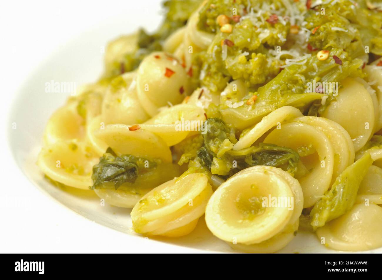 Orechie Shell Pasta Traditional italian orecchiette pasta closeup Stock Photo - Alamy