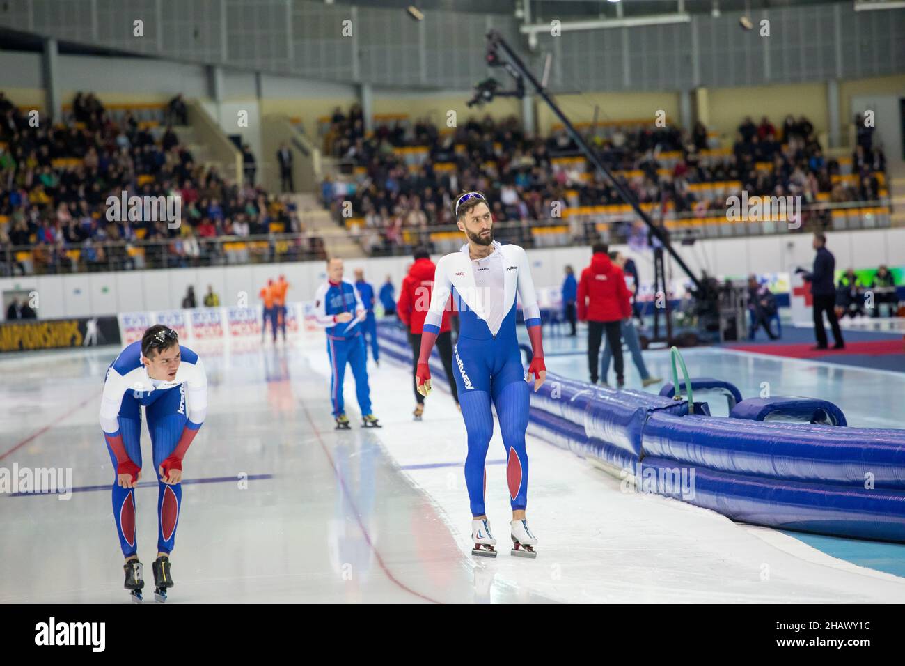 ISU European Speed Skating Championships. Athlete on ice. Classic speed