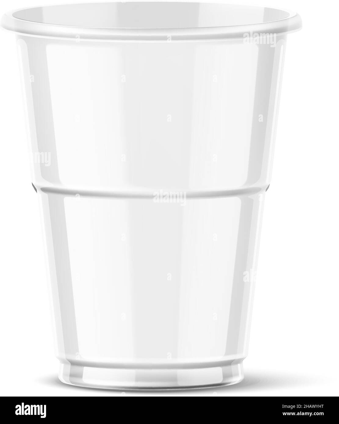 Empty plastic cup mockup. Transparent disposable drink container Stock ...