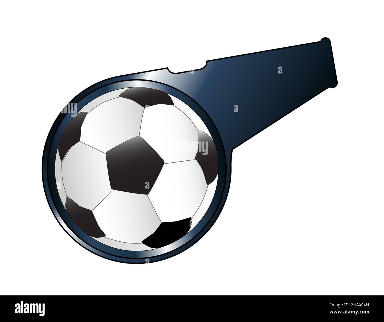 A typical Referee Soccer Football whistle isolated over a white