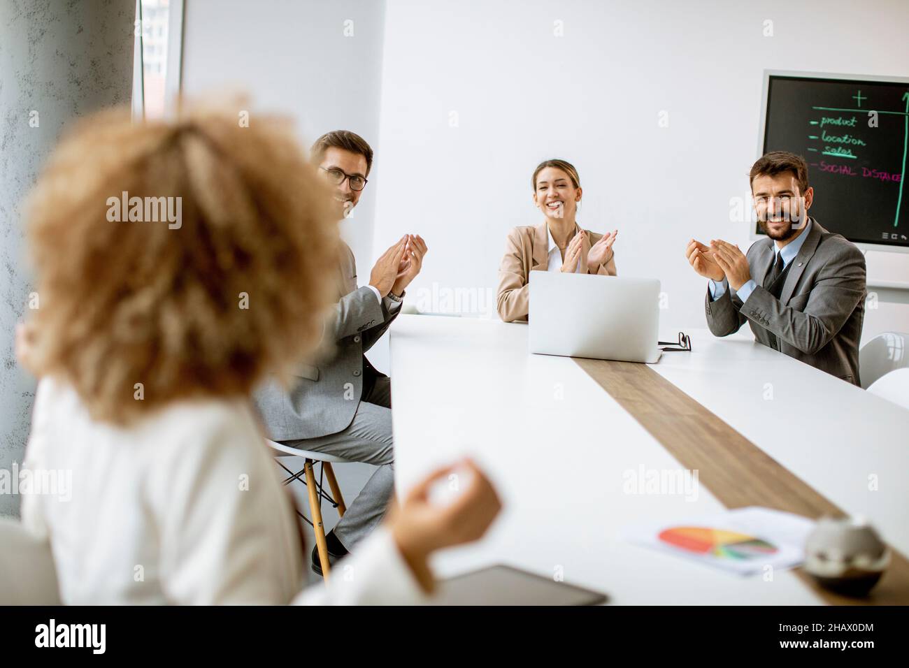 Group of multiethnic business people working together in the office Stock Photo