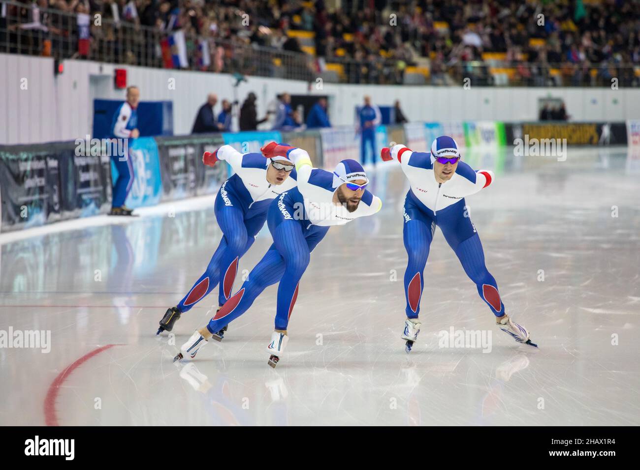 ISU European Speed Skating Championships. Athlete on ice. Classic speed