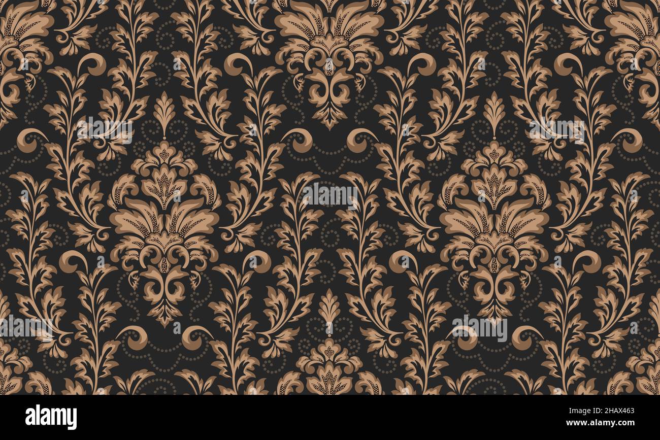Damask seamless pattern element. Vector floral damask ornament vintage ...
