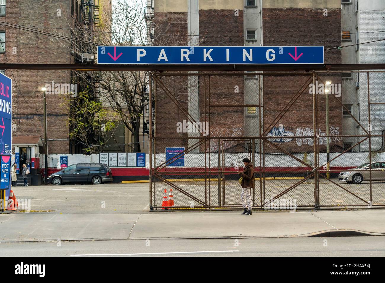 A parking lot in the Hell’s Kitchen neighborhood of New York on Tuesday