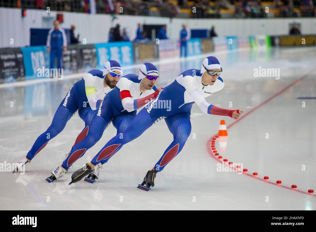 ISU European Speed Skating Championships. Athlete on ice. Classic speed