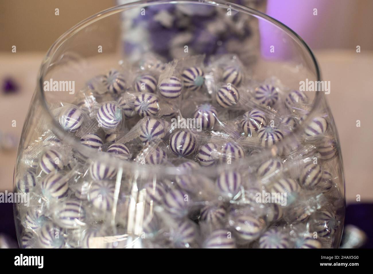 Purple stripped candy balls hires stock photography and images Alamy