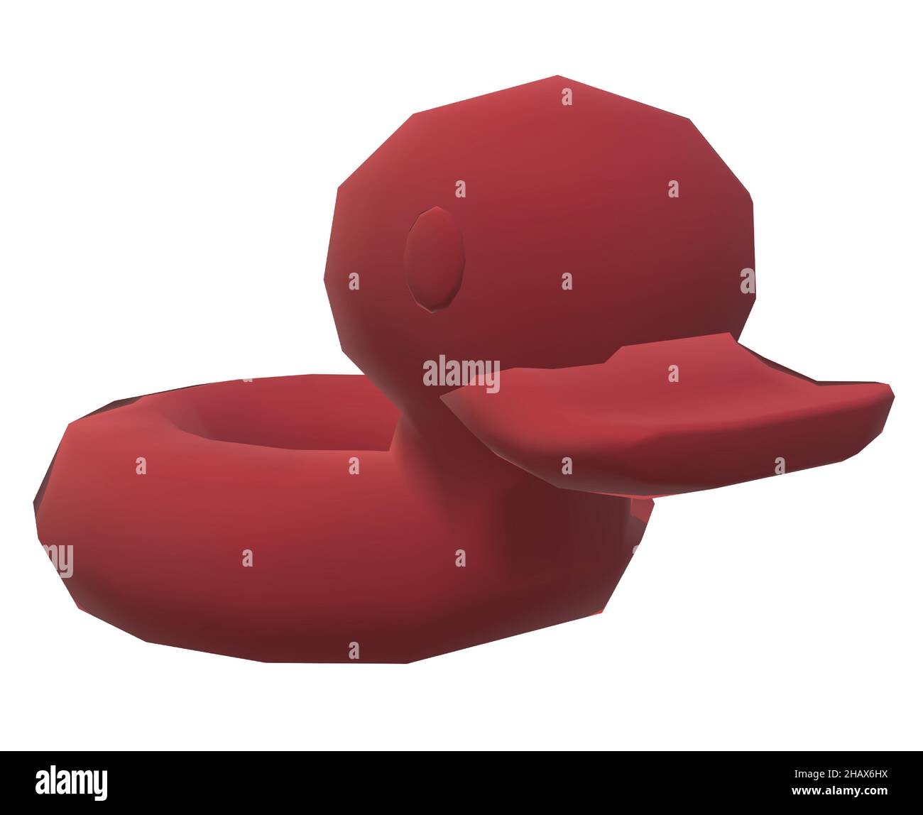 Solid Dark Red Summer Floating Duck Toy Stock Vector
