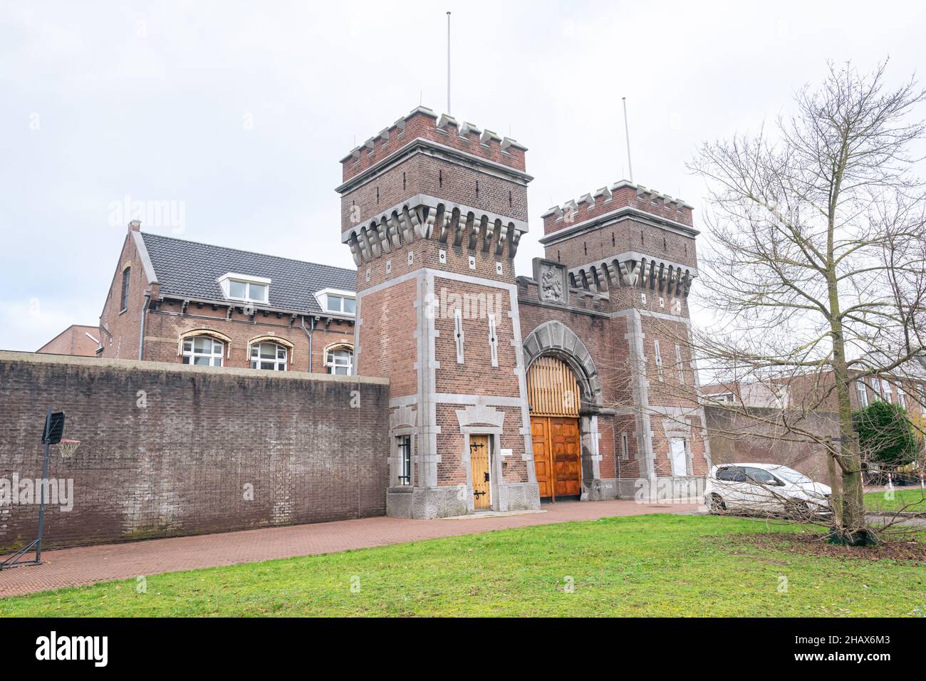 Gatehouse of the penal prison in Scheveningen, close to the city of The Hague, Netherlands Stock Photo