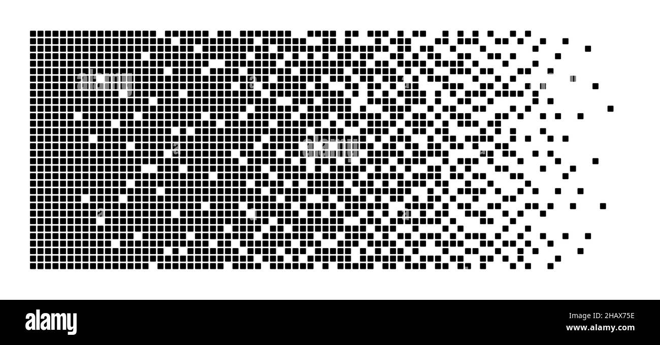 Pixel disintegration background. Decay effect. Dispersed dotted pattern ...
