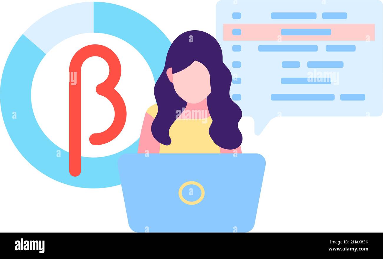 Woman beta testing software. Development process concept Stock Vector ...