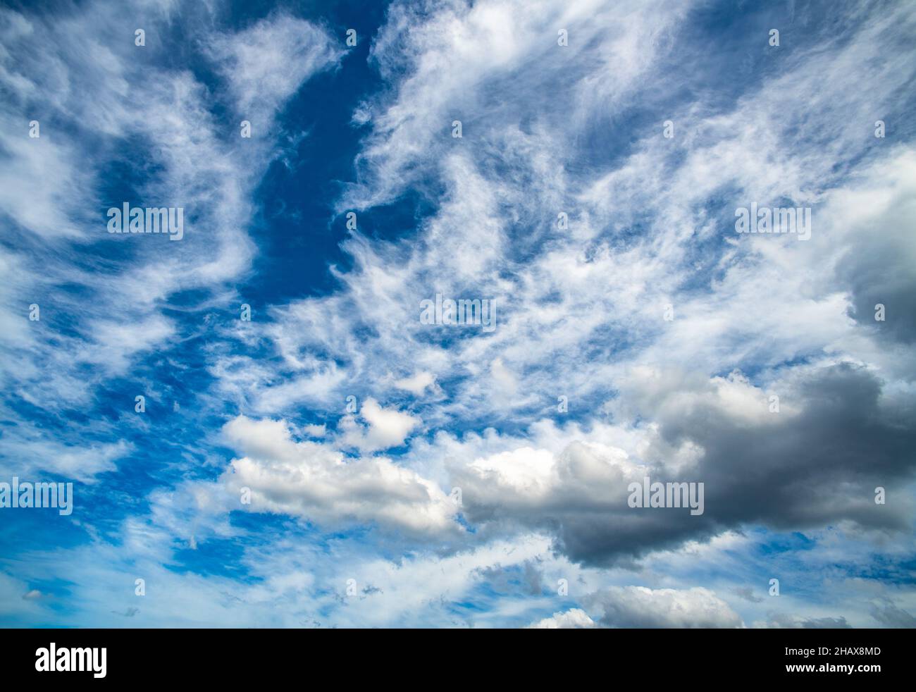 Highly detailed blue cloudy sky background Stock Photo - Alamy