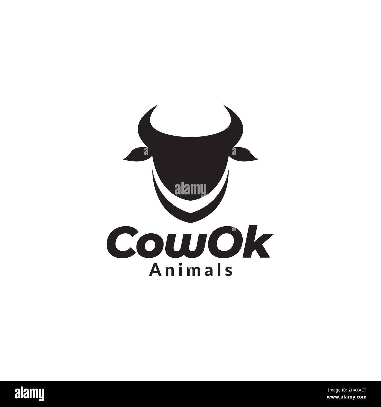 clean modern head cow black logo symbol icon vector graphic design ...