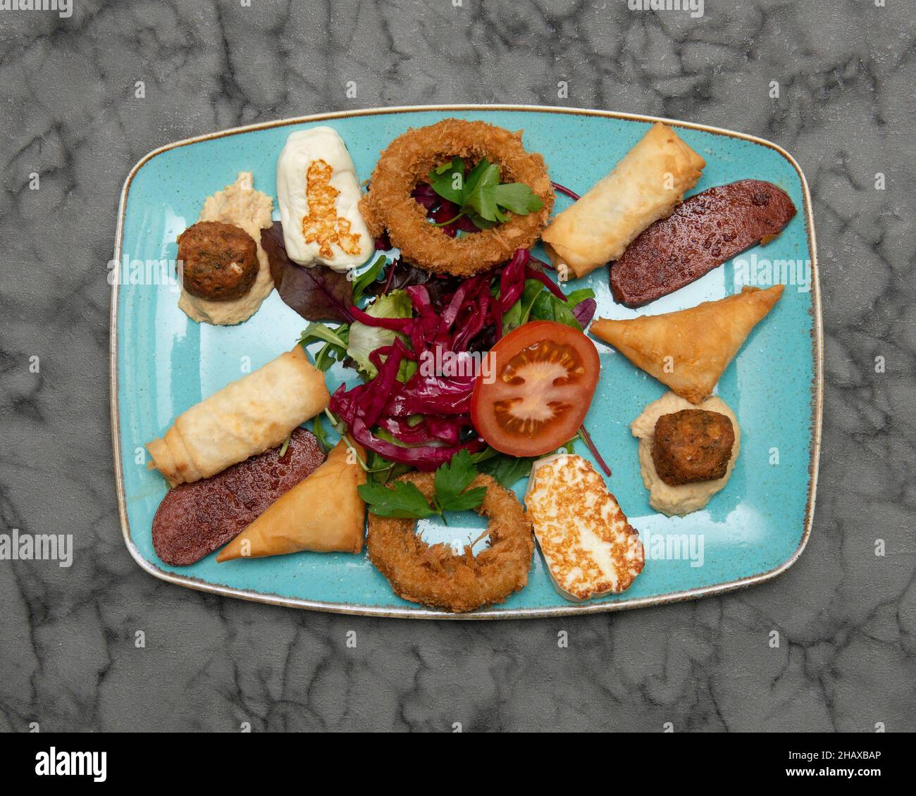 Ho mezze Greek food Stock Photo
