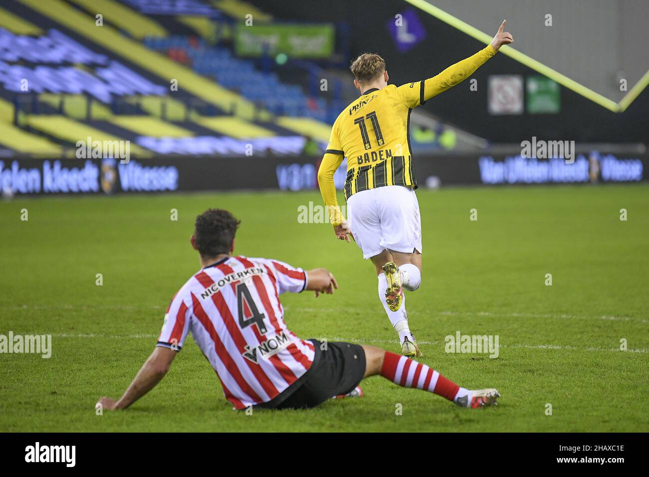Arnhem 15 12 21 Gelredome Toto Knvb Beker Second Round Dutch Football Season 21 22 Vitesse Sparta During The Match Vitesse Player Nikolai Baden Frederiksen Celebrating The Goal 2 1 Photo By Pro
