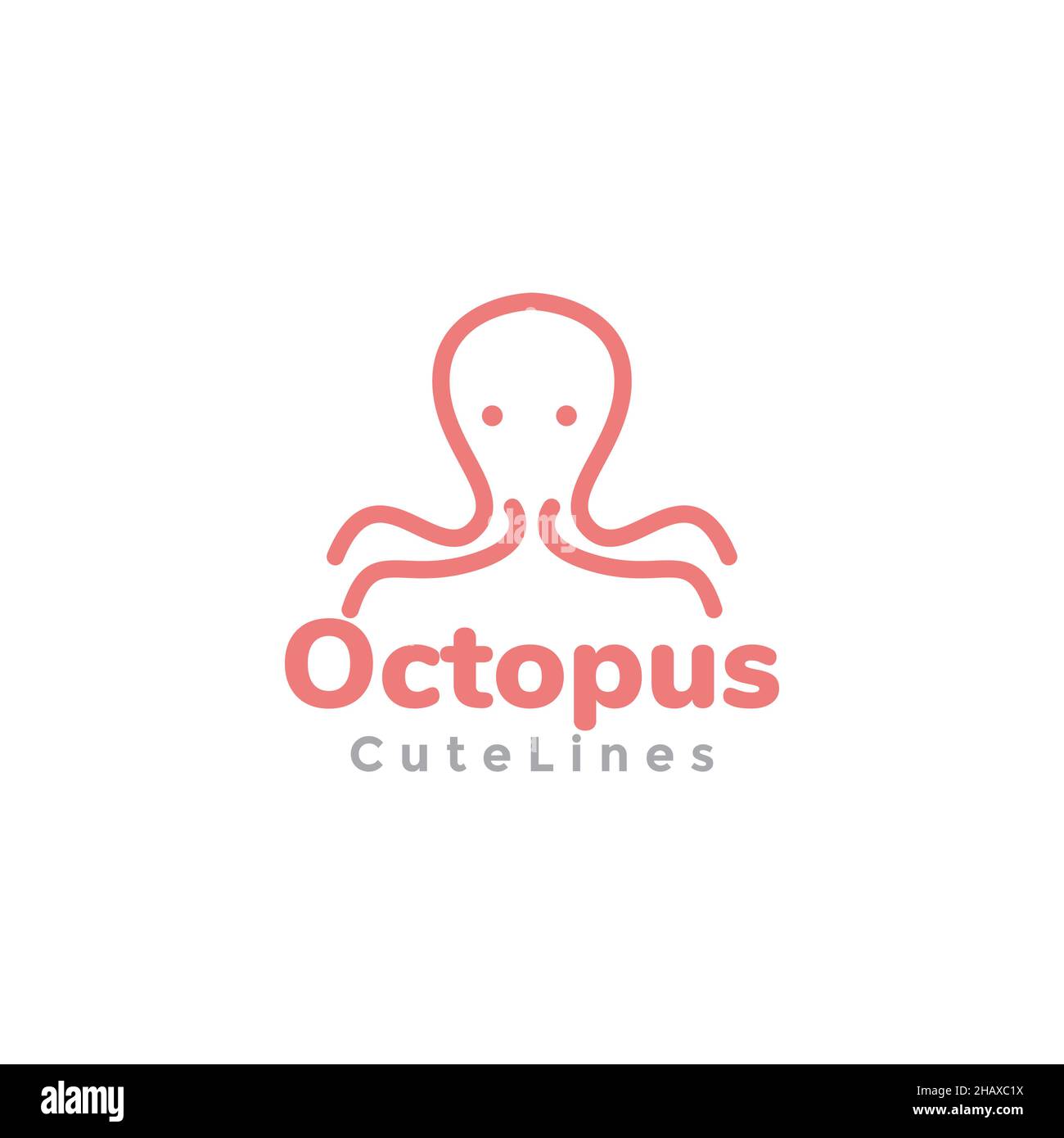 bold line octopus logo symbol icon vector graphic design illustration ...