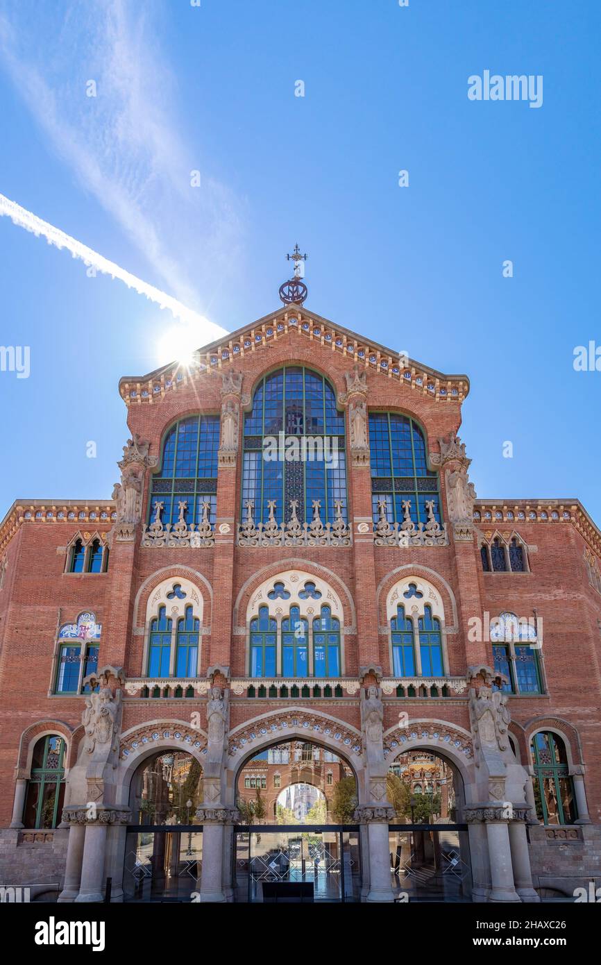 Hospital of the Holy Cross and Saint Paul (de la Santa Creu i Sant Pau) in Barcelona, Spain Stock Photo