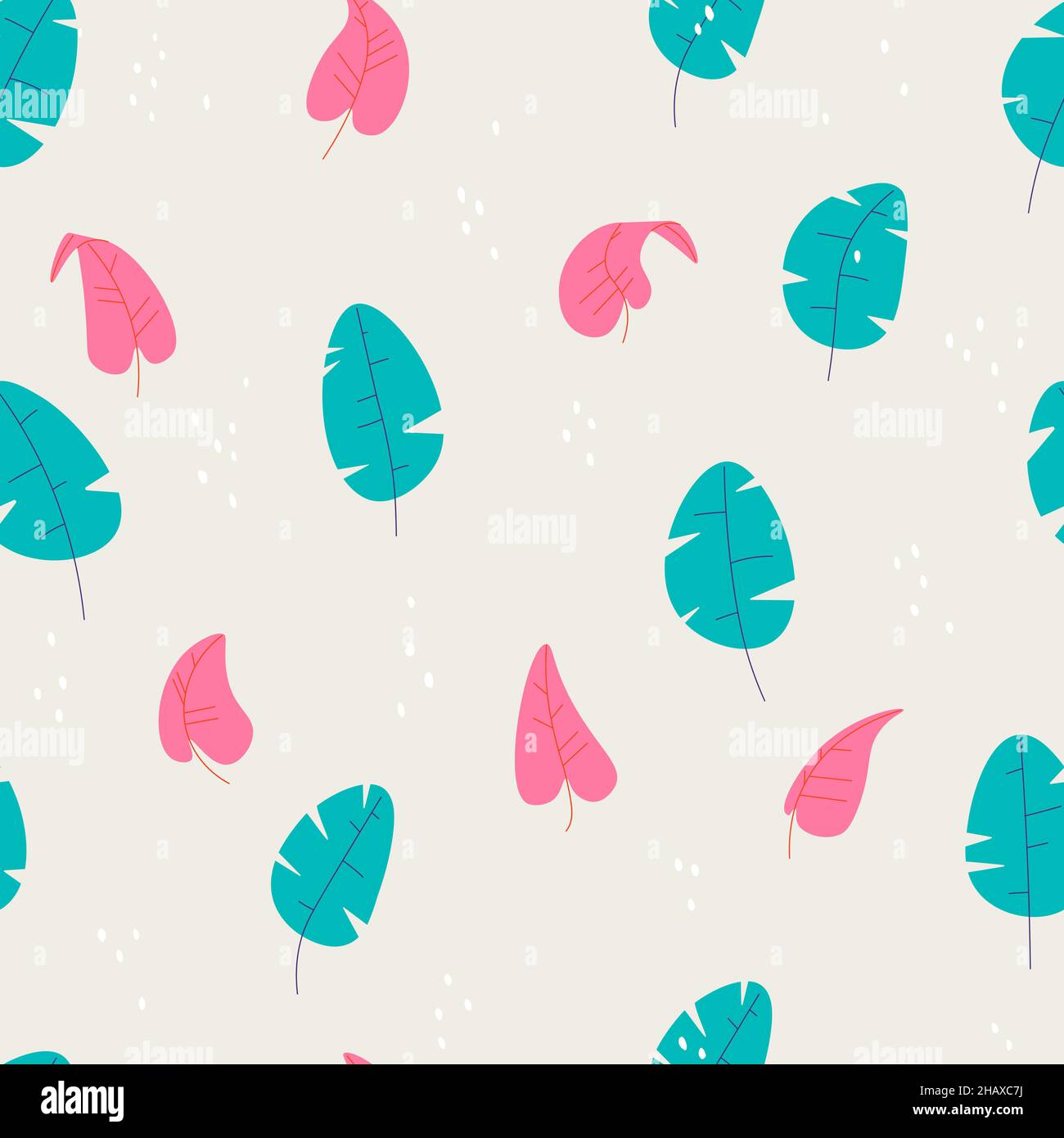 Vector botanical seamless pattern with decorative leaves and branches. Trandy design for print. Stock Vector