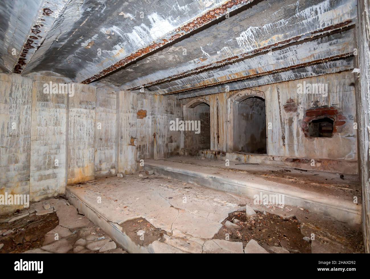 Family crypt, underground vault at the small church cemetery in