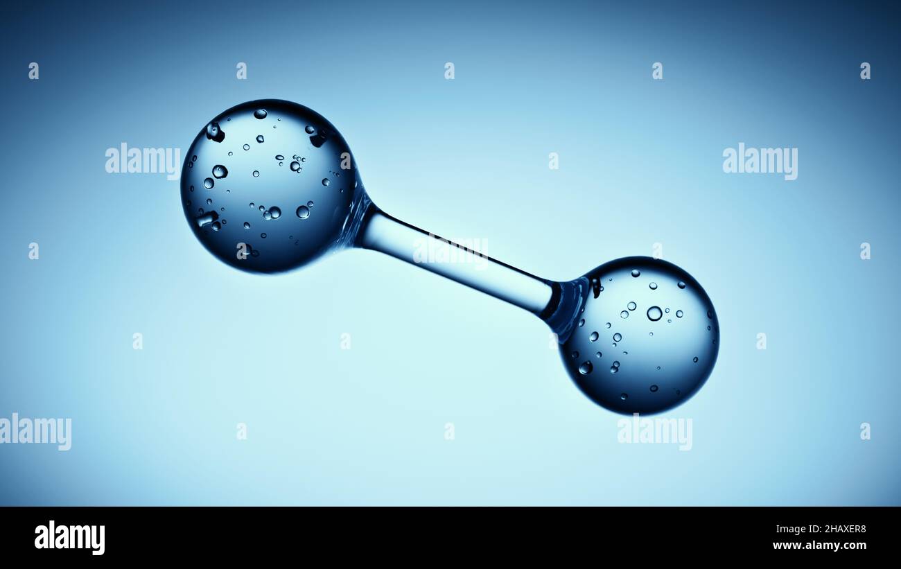 Blue science molecule or atom background, Abstract structure 3d double ...