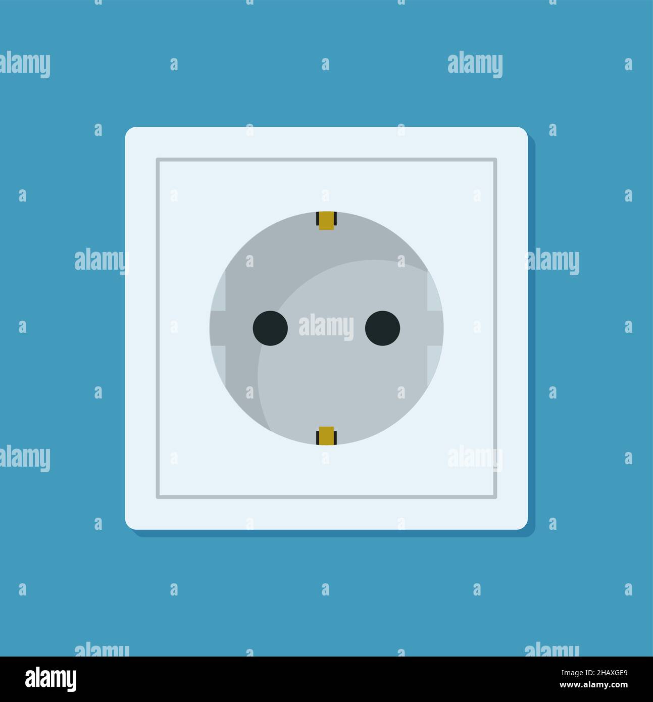 Electrical outlet. Wall socket with cable. Vector illustration in flat style eps 10 Stock Vector