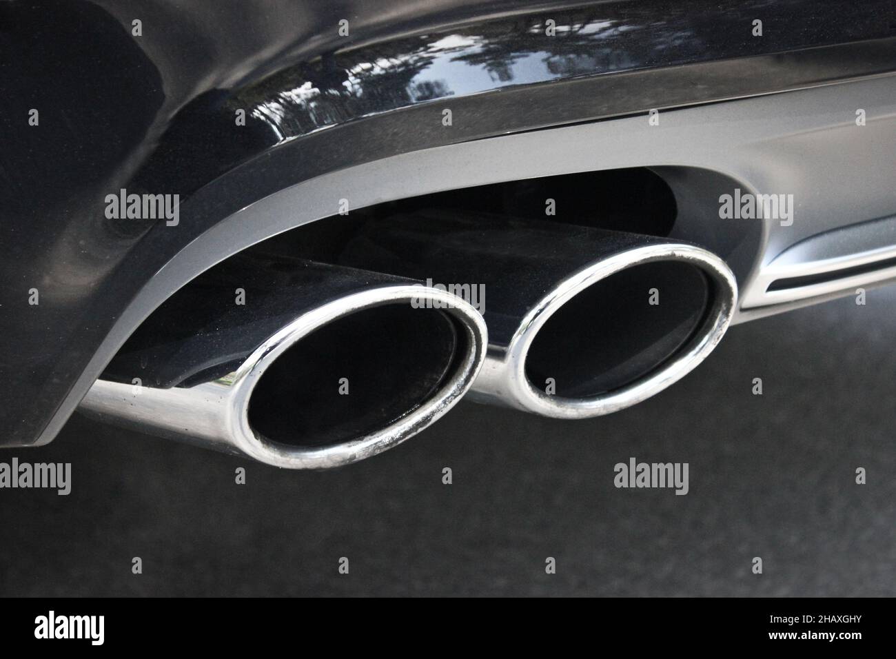 Car exhaust pipes Stock Photo Alamy