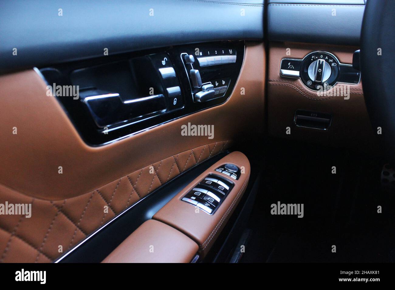 Car interior luxury service. Car interior details Stock Photo - Alamy