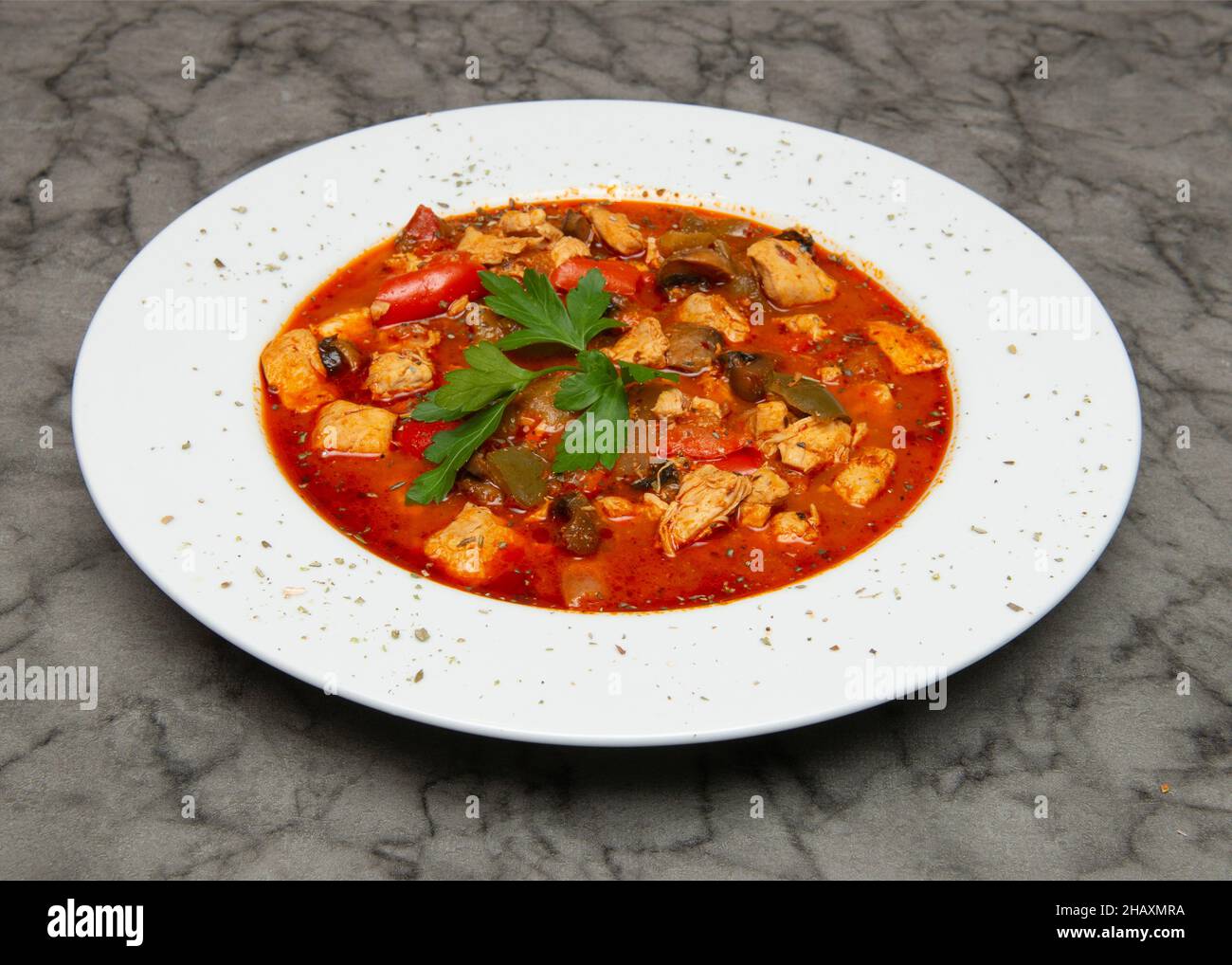 Chicken casserole Turkish food Stock Photo Alamy