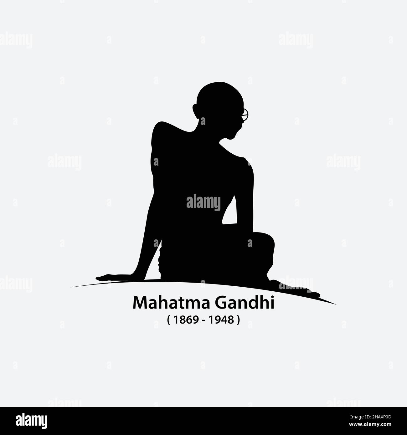 Gandhi.India's father of the nation. Mahatma  Gandhi vector image, leader of the Indian independence movement against British rule. Most popular perso Stock Vector