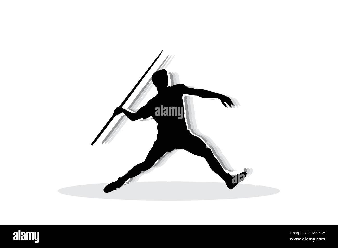 Javelin throwing Athlete. Javelin throw, athlete throwing, isolated