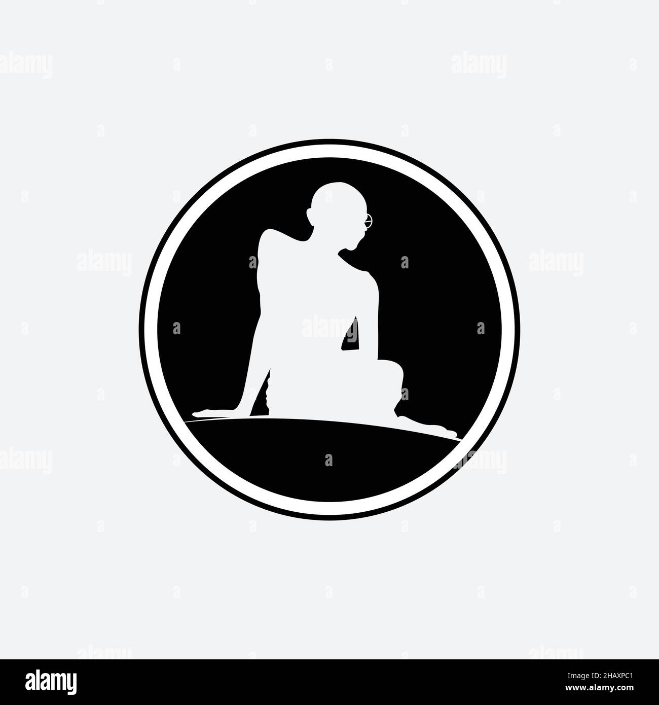 Gandhi.India's father of the nation. Mahatma  Gandhi vector image, leader of the Indian independence movement against British rule. Most popular perso Stock Vector