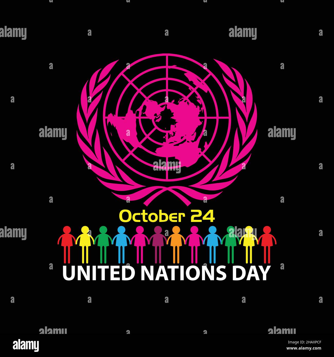 October 24 United nations day. Vector image of united nations day Stock