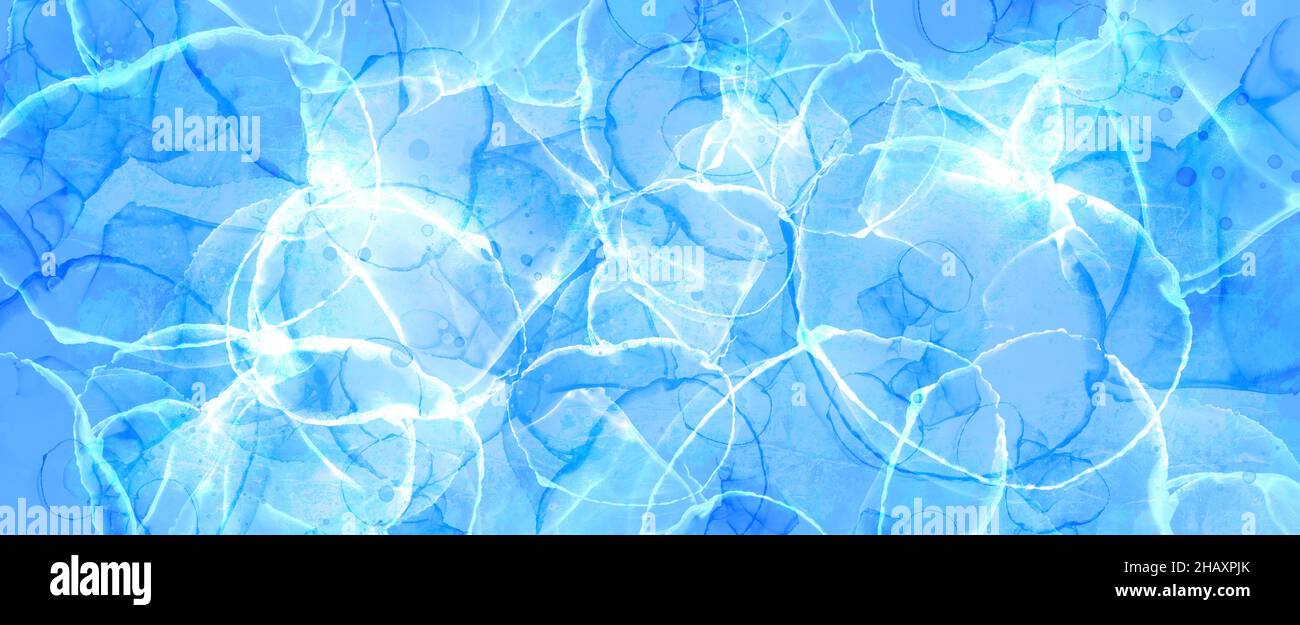 Blue pool waters alcohol ink abstract background Summer theme Stock ...