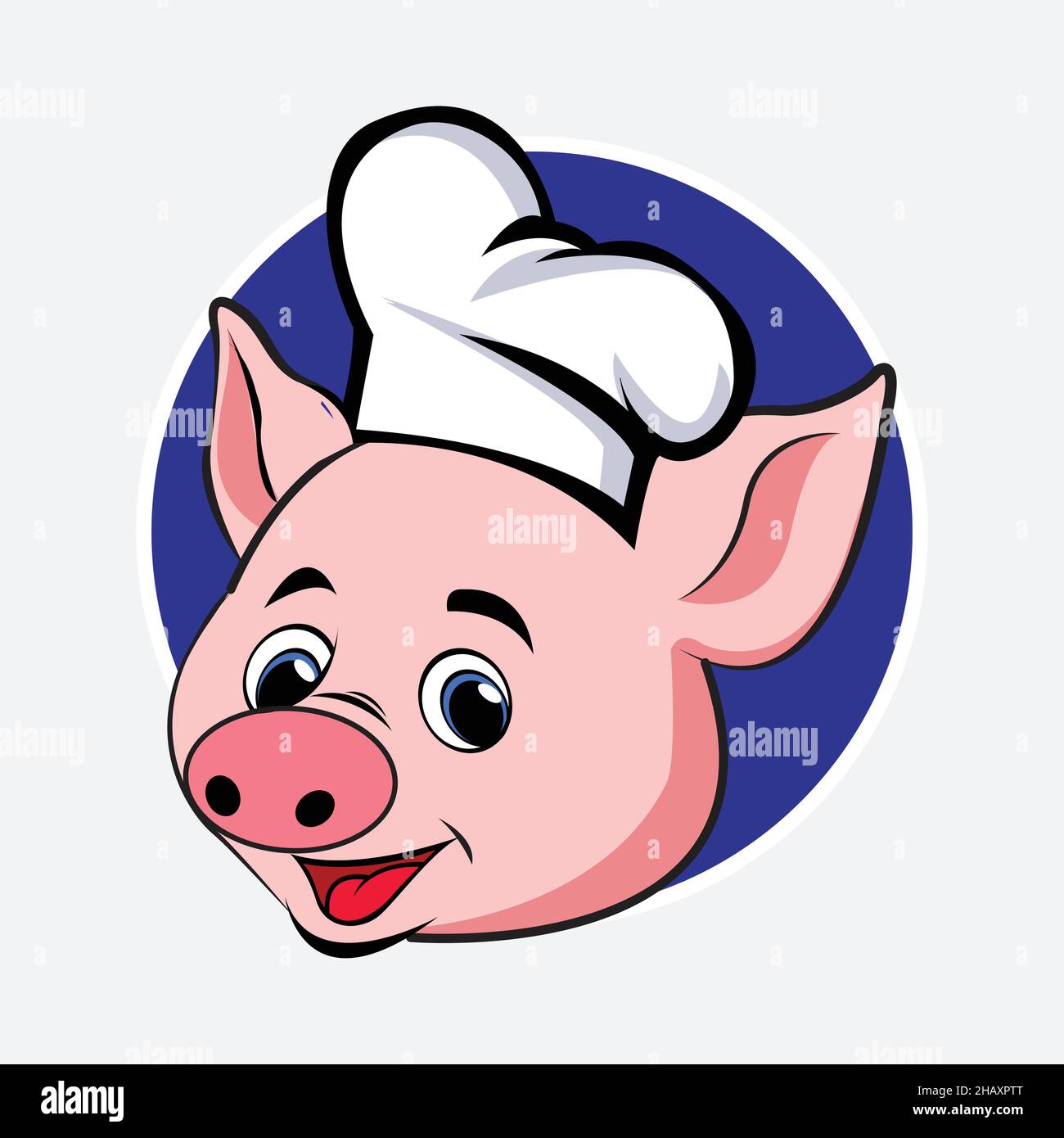 smiling cute pink pig character, cartoon illustration Stock Vector ...