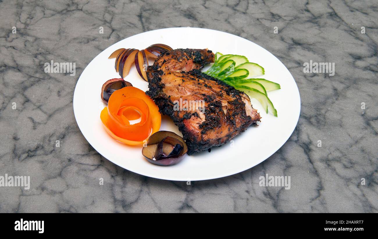 Jerk chicken Jamaican & West Indian Food Stock Photo Alamy