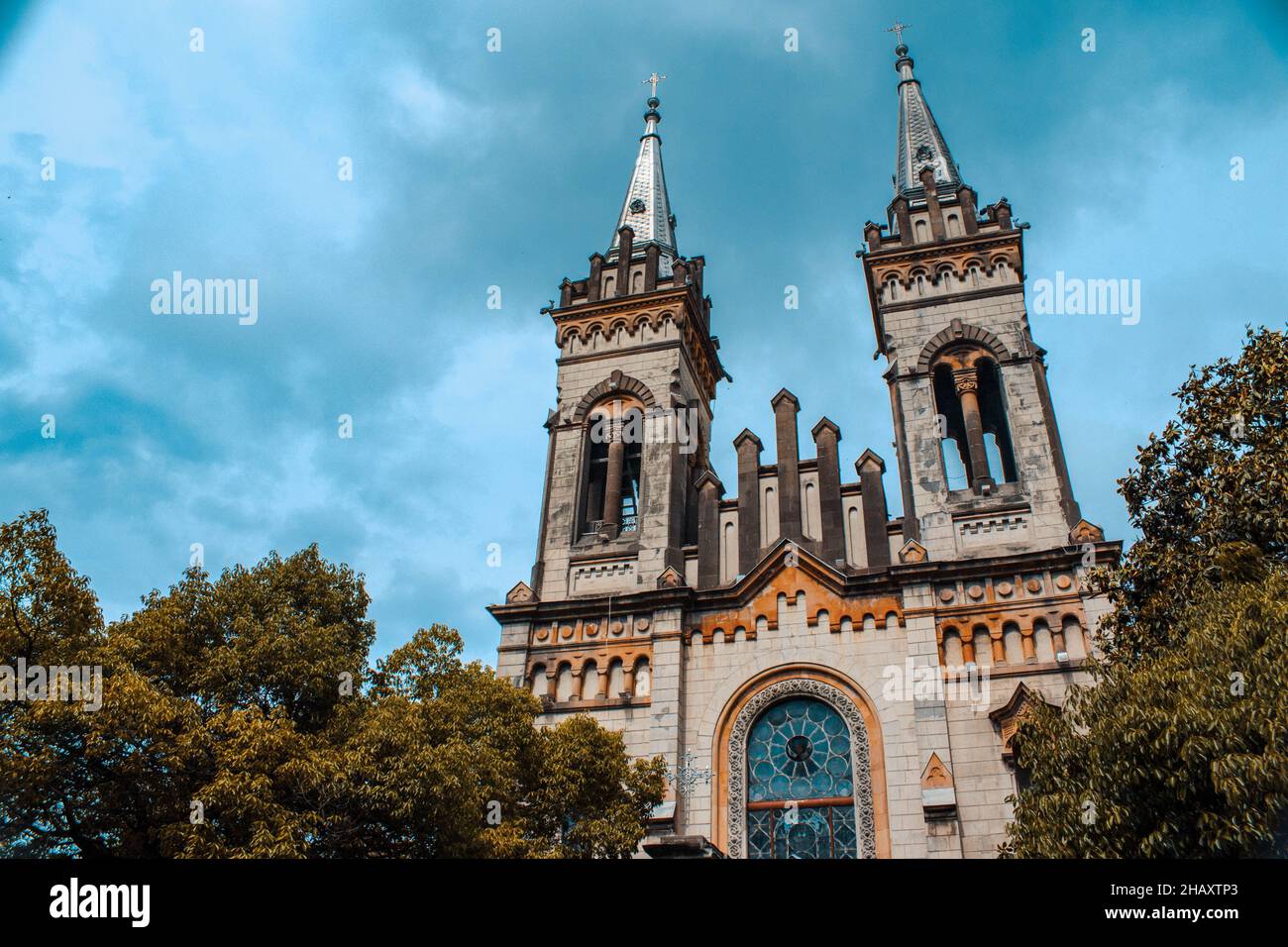 The Cathedral of the Mother of God, Georgian Orthodox cathedral, Neo-Gothic Church in Batumi, Georgia Stock Photo