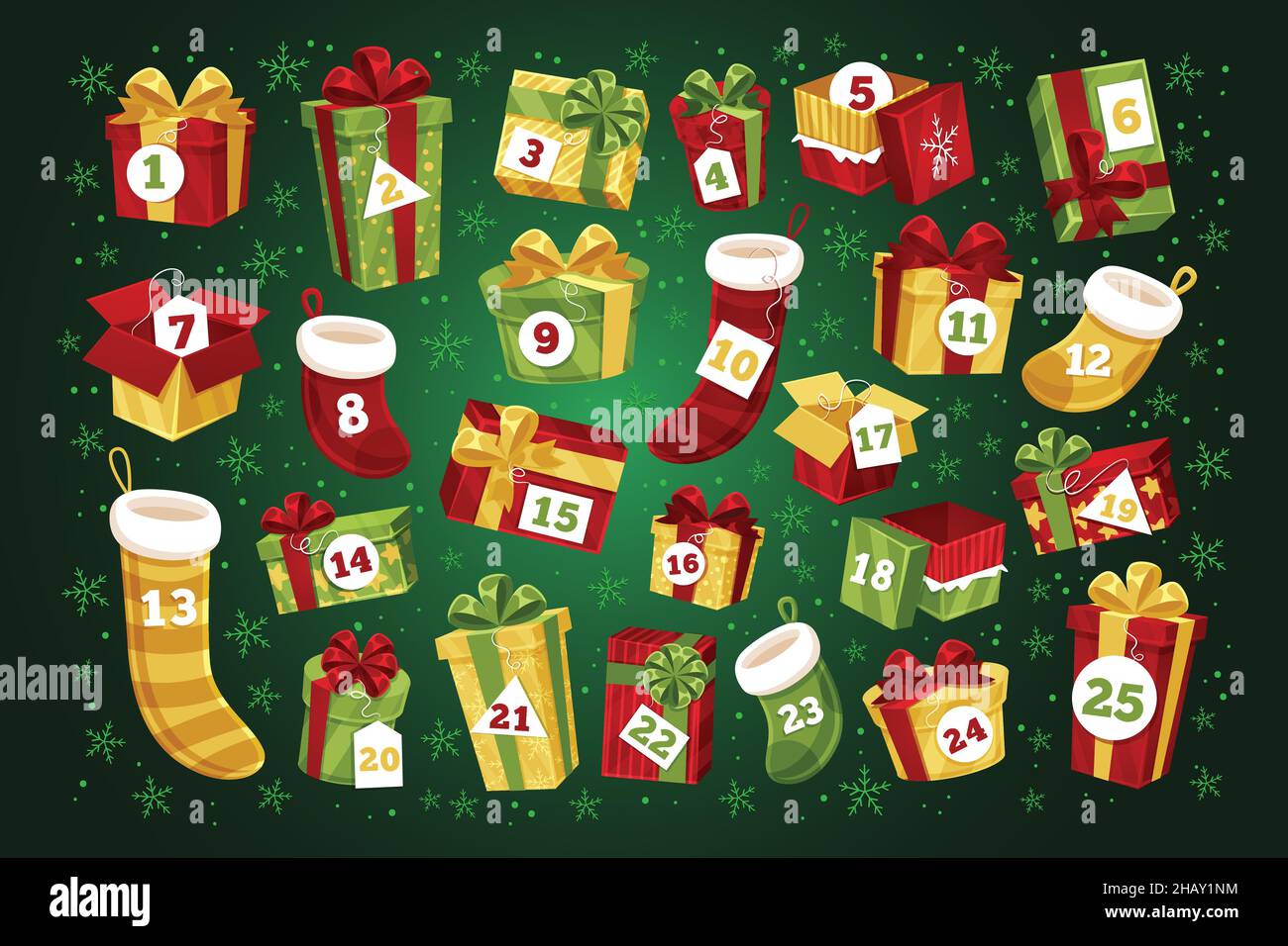 flat festive advent calendar vector design illustration Stock Vector ...