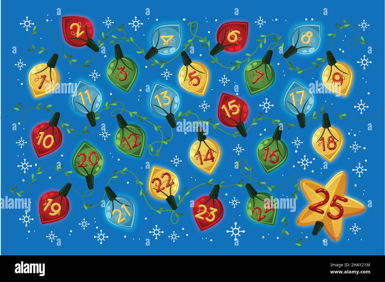 flat festive advent calendar vector design illustration Stock Vector ...