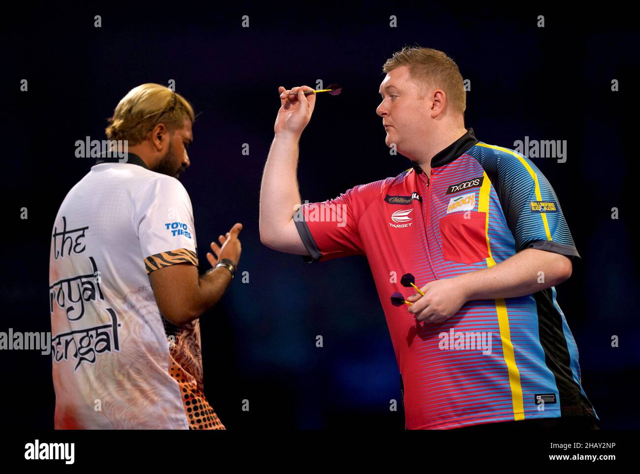 Ricky Evans in action in his match against Nitin Kumar during day one